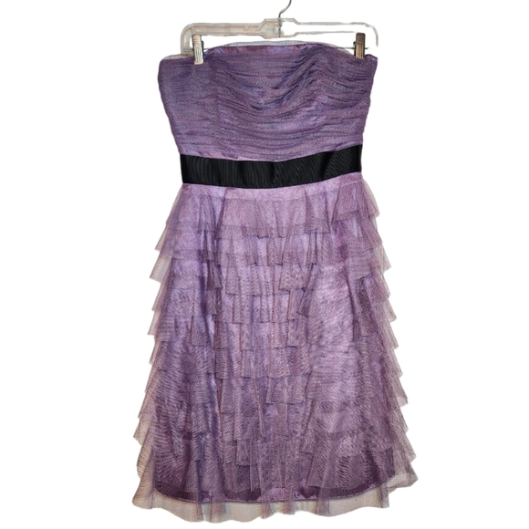 Betsey Johnson Dresses & Skirts - Y2k Betsey Johnson Lavender Tulle Tiered Strapless Mini Dress Size 6